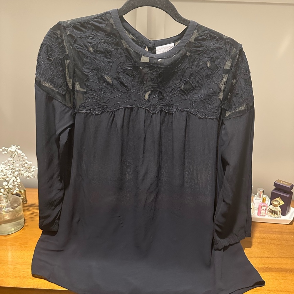 Chic Black Lace Blouse